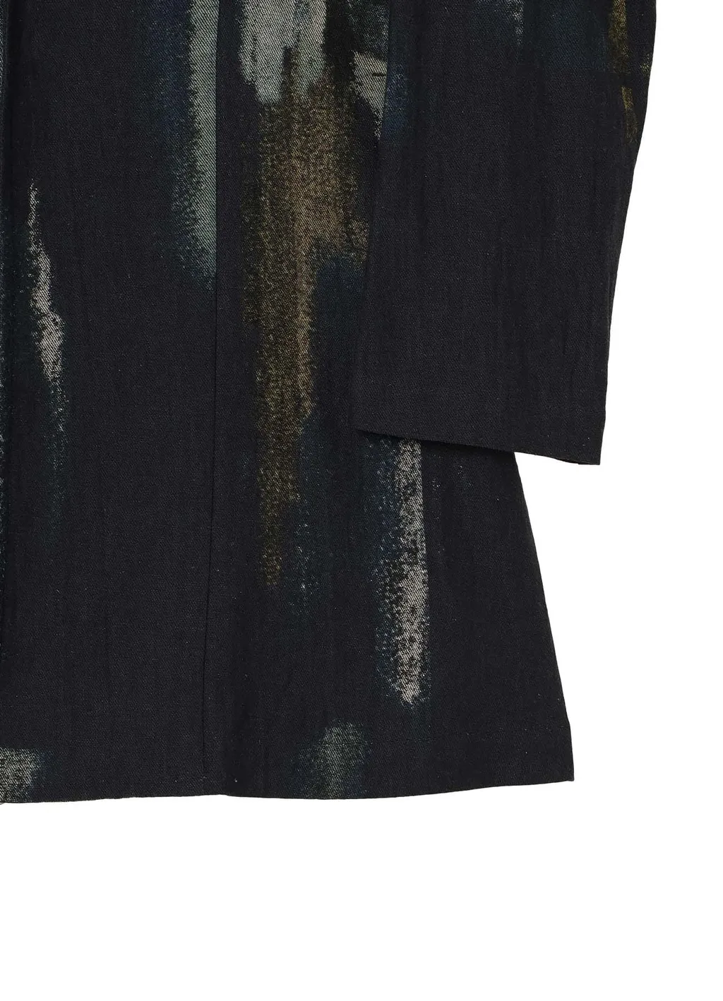 L/C Denim Cubism Print Open Collar Tailored Jacket