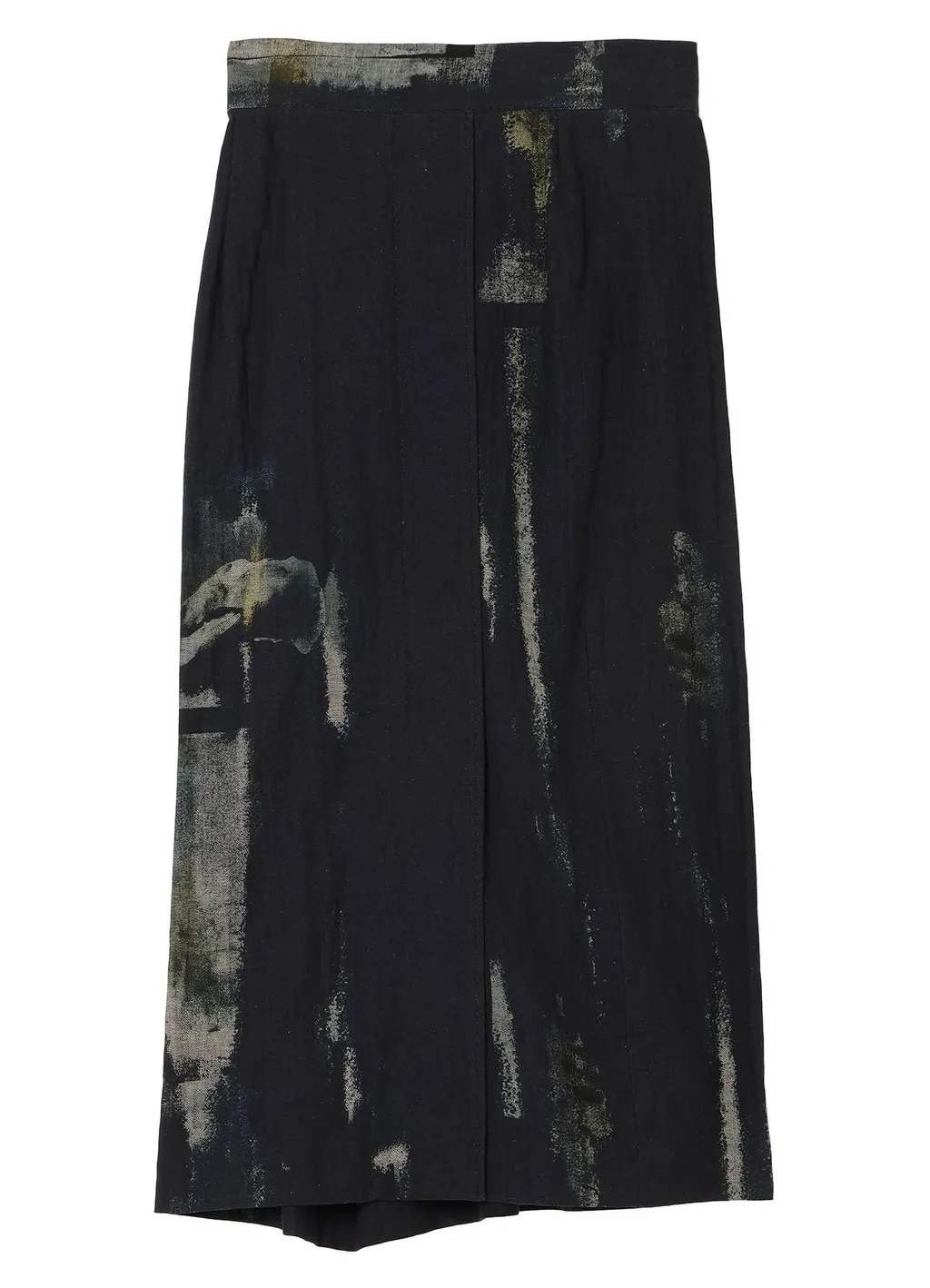 L/C Denim Cubism Print Left Side Cloth Skirt