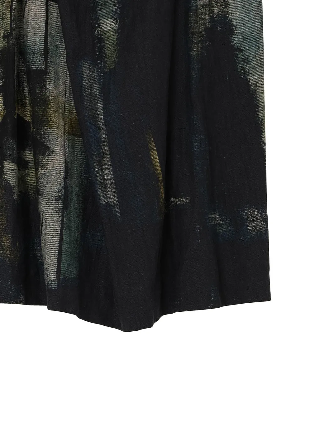 L/C Denim Cubism Print Left Side Cloth Skirt