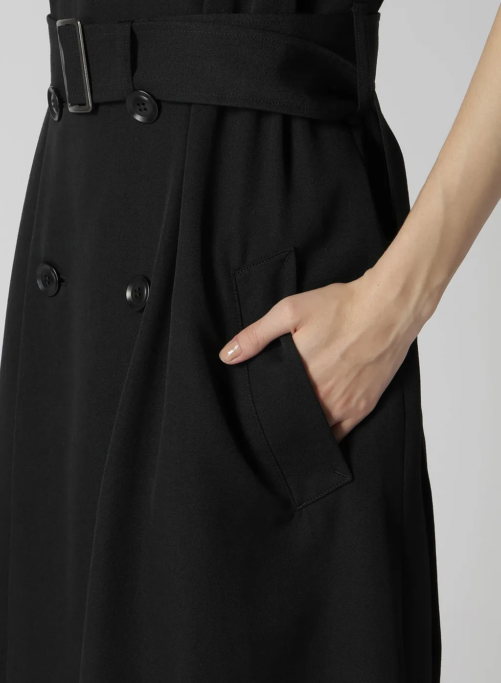 Wool Gabardine Sailor Collar Coat