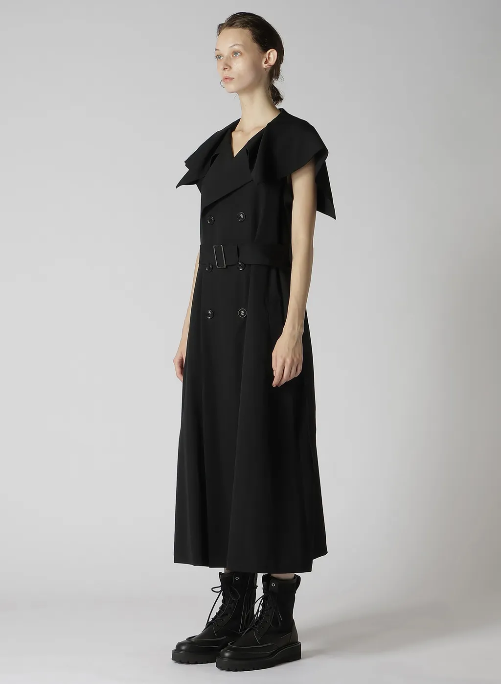 Wool Gabardine Sailor Collar Coat