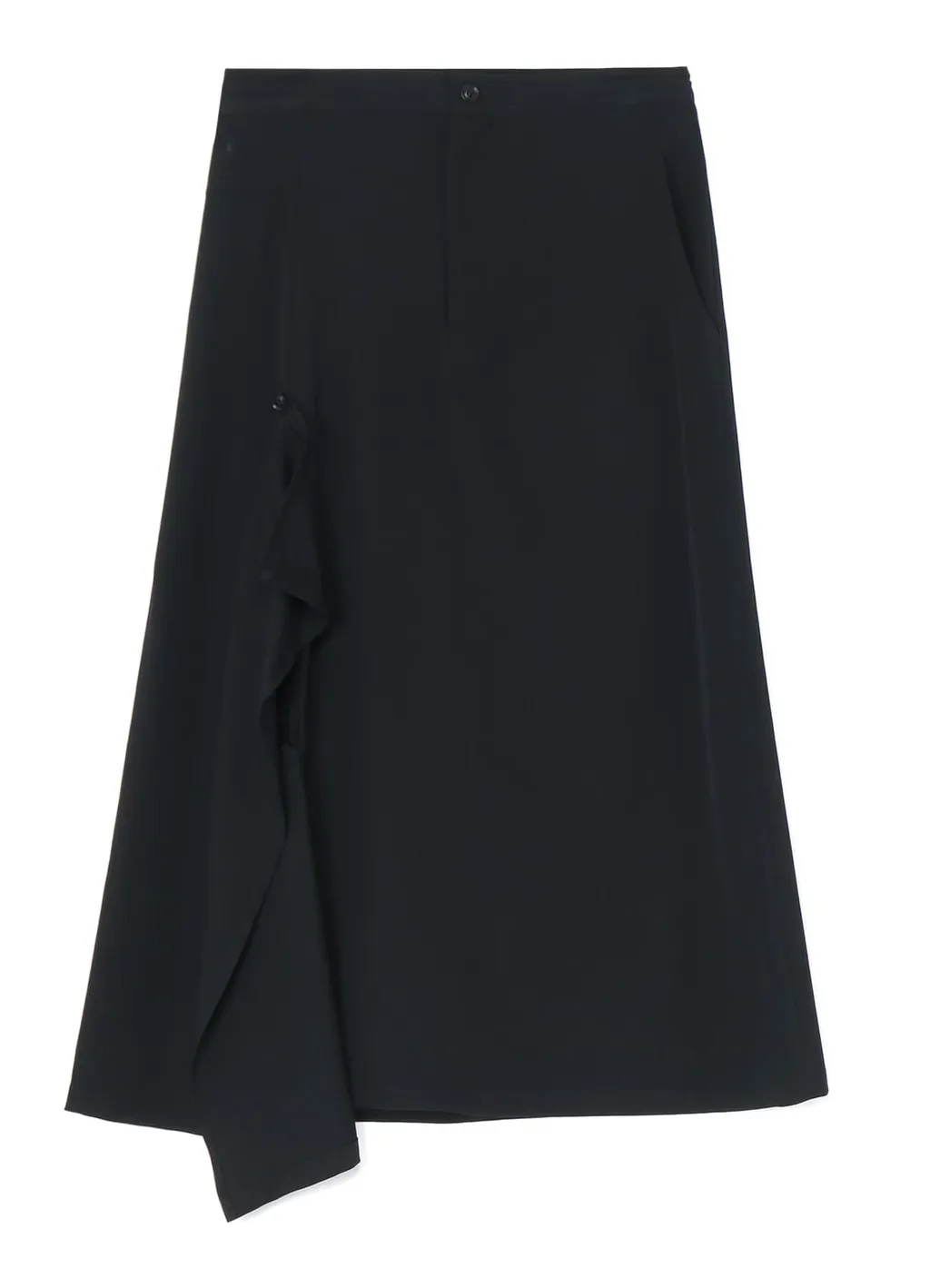 Wool Gabardine Right Side Flap Skirt