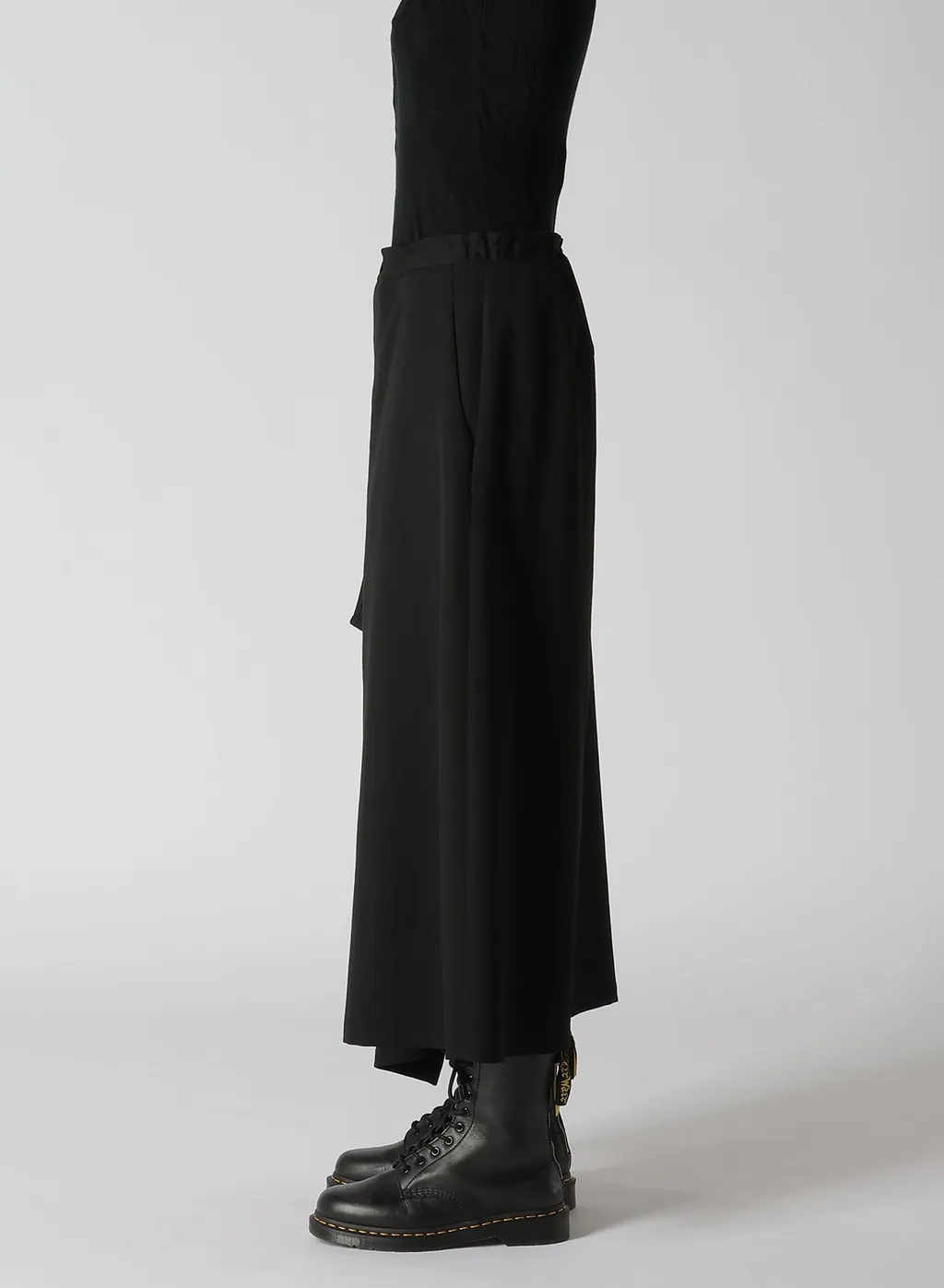 Wool Gabardine Right Side Flap Skirt