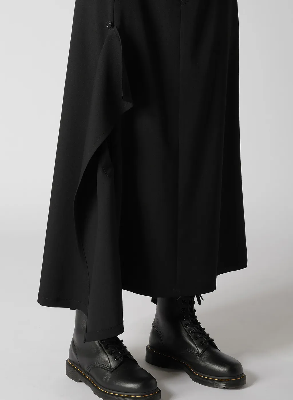 Wool Gabardine Right Side Flap Skirt