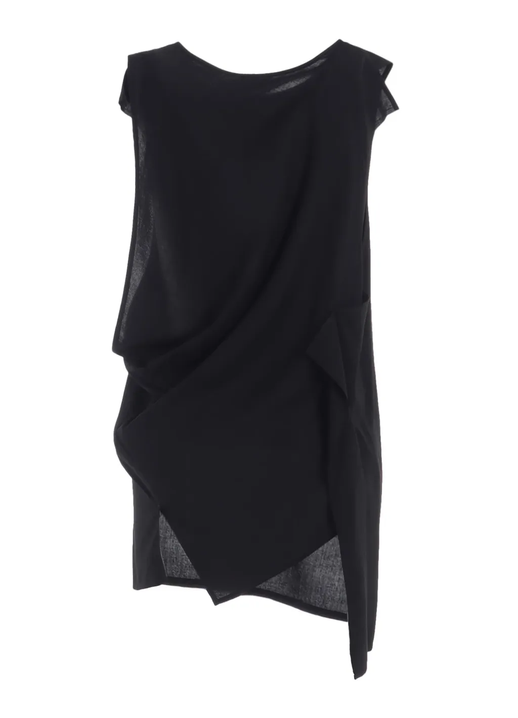 Rayon Cambric Sleeveless Drape Blouse
