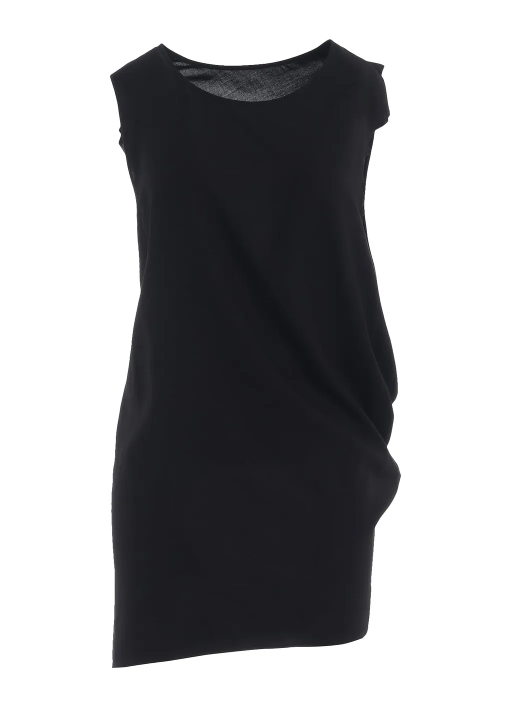 Rayon Cambric Sleeveless Drape Blouse
