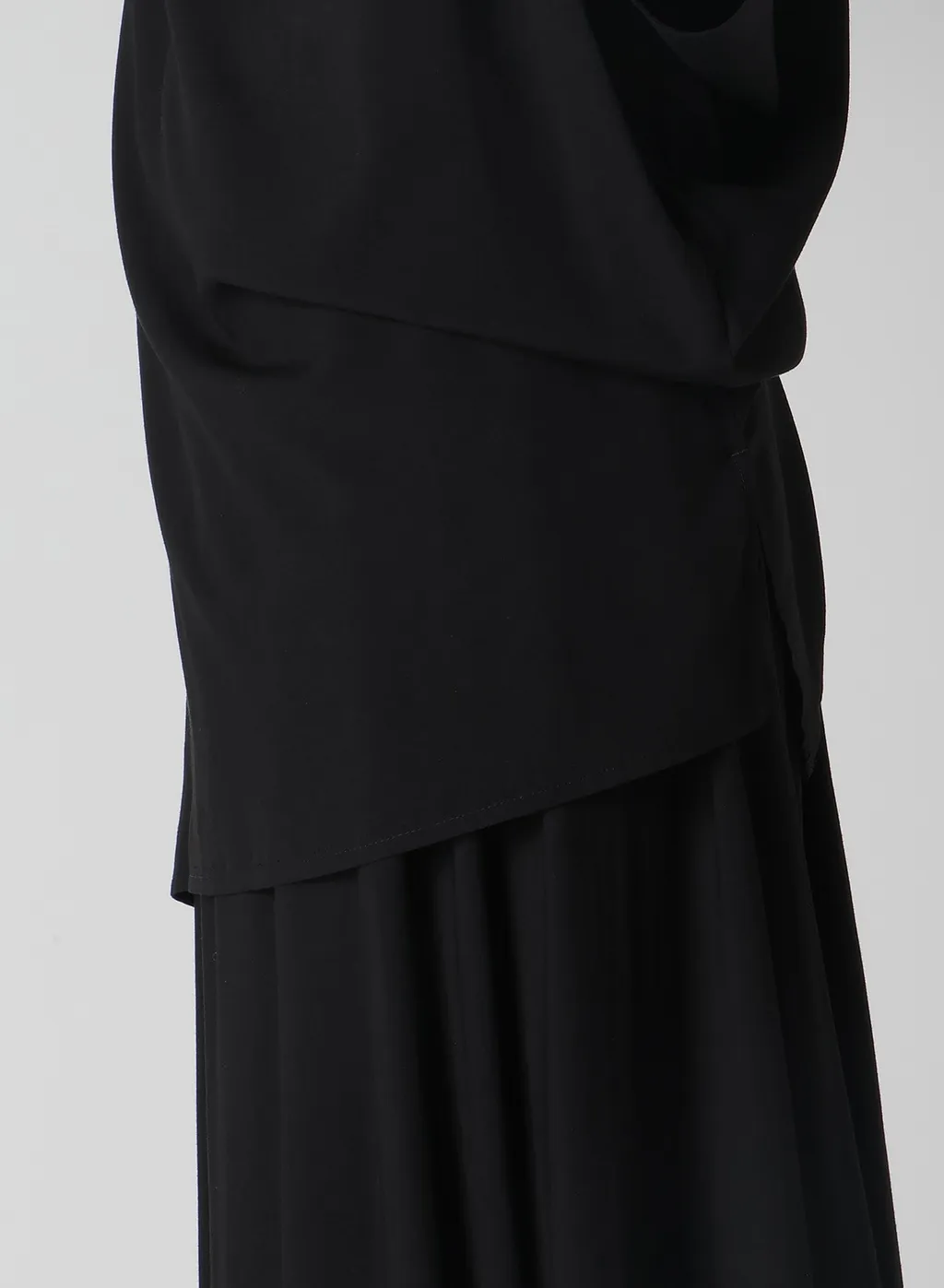 Rayon Cambric Sleeveless Drape Blouse