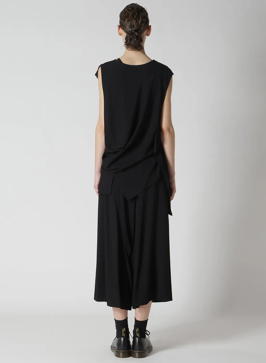 Rayon Cambric Sleeveless Drape Blouse