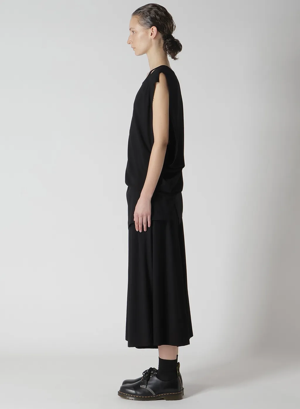Rayon Cambric Sleeveless Drape Blouse