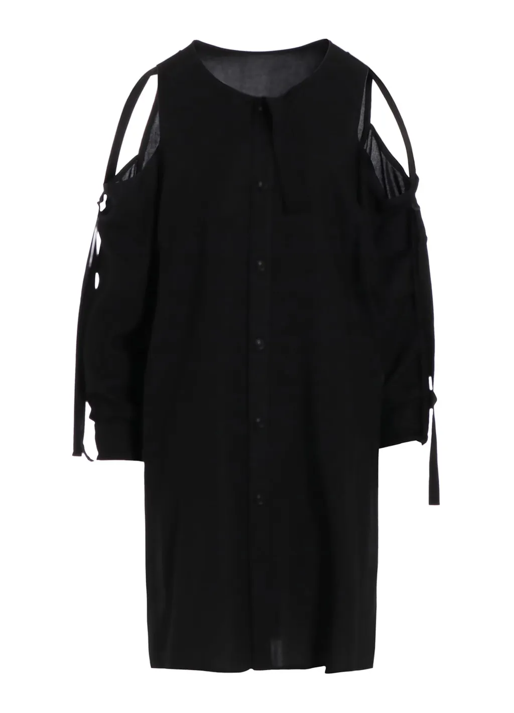 Rayon/Cambric Open Shoulder Blouse
