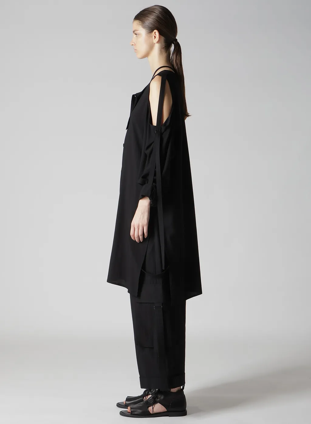 Rayon/Cambric Open Shoulder Blouse