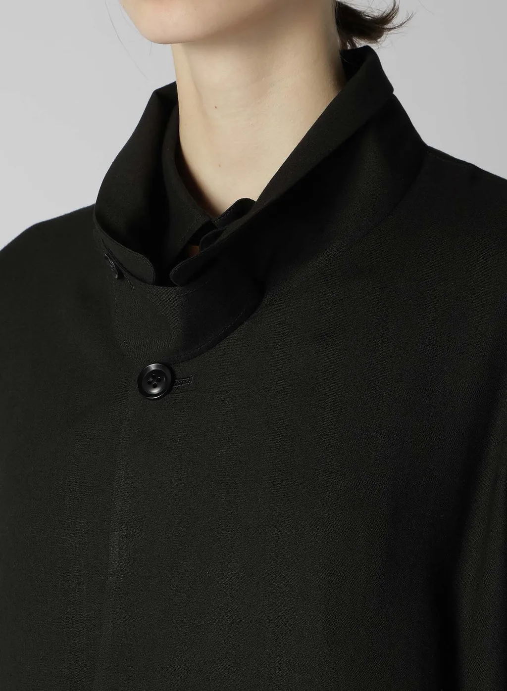 Rayon Linen Open Collar Tailored Jacket