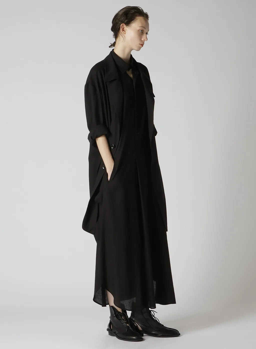 Rayon Linen Open Collar Tailored Jacket