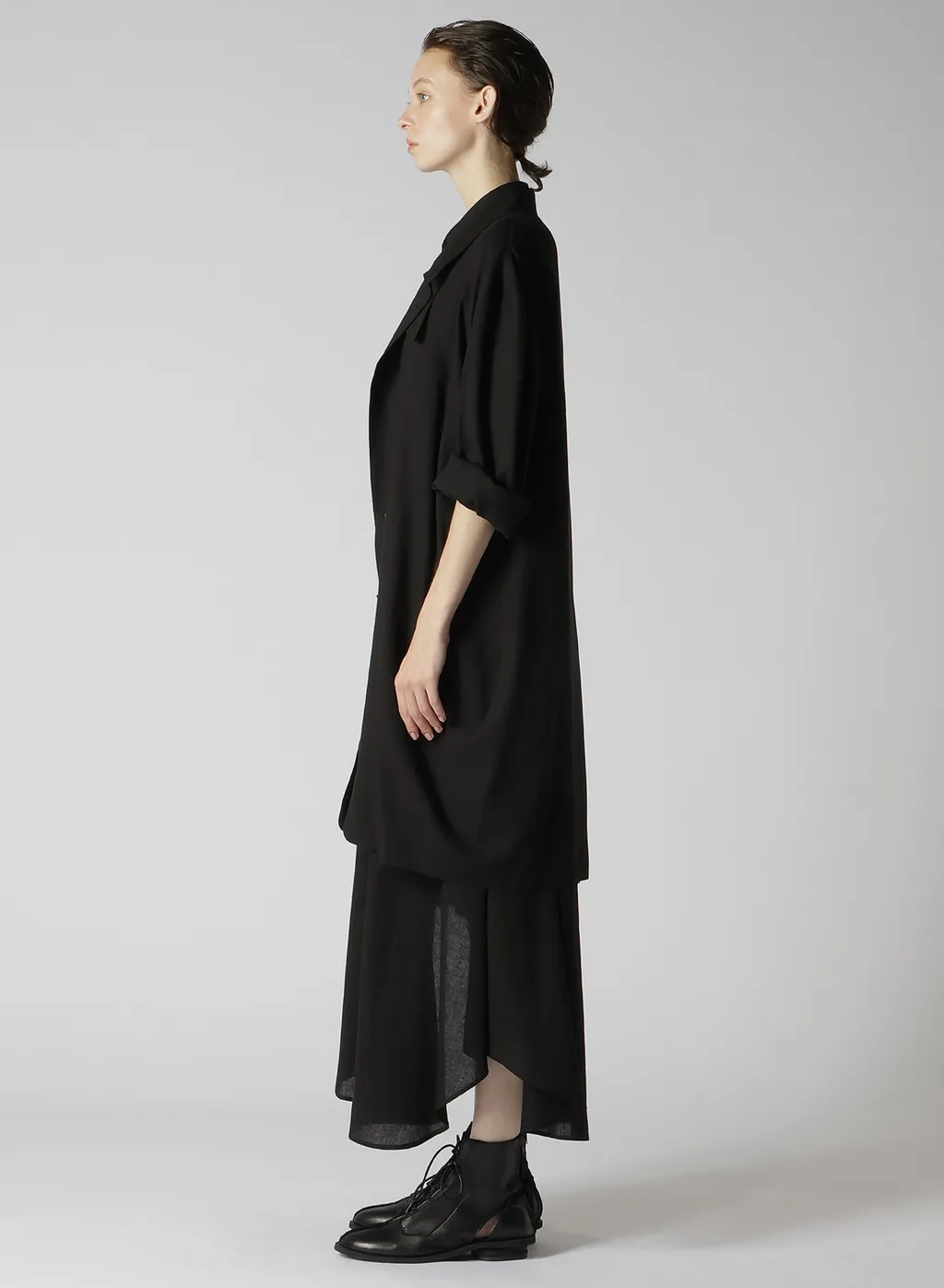 Rayon Linen Open Collar Tailored Jacket