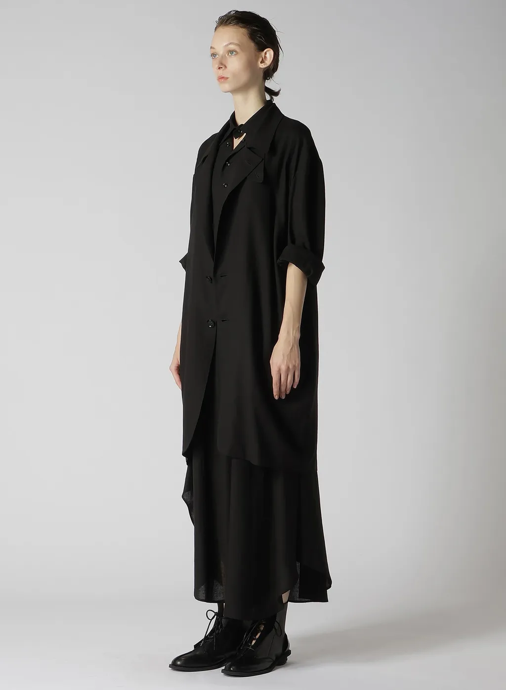 Rayon Linen Open Collar Tailored Jacket