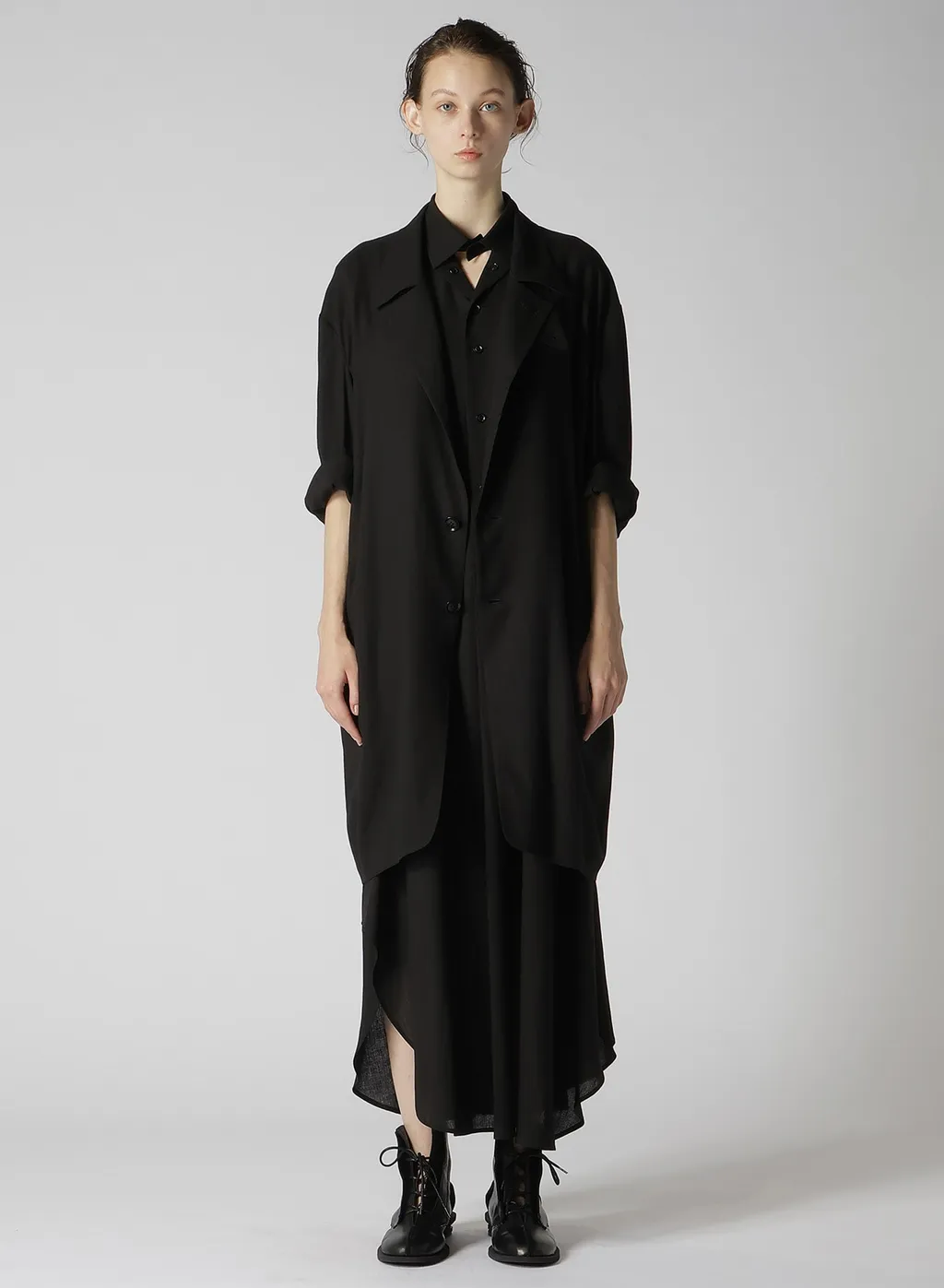 Rayon Linen Open Collar Tailored Jacket
