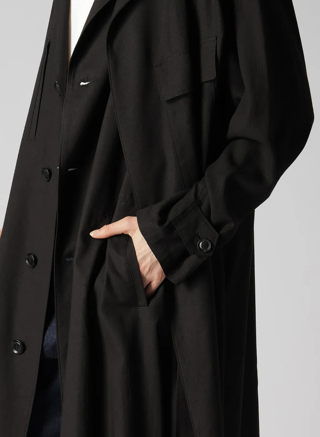 Rayon Linen Left Front Double Layered Coat