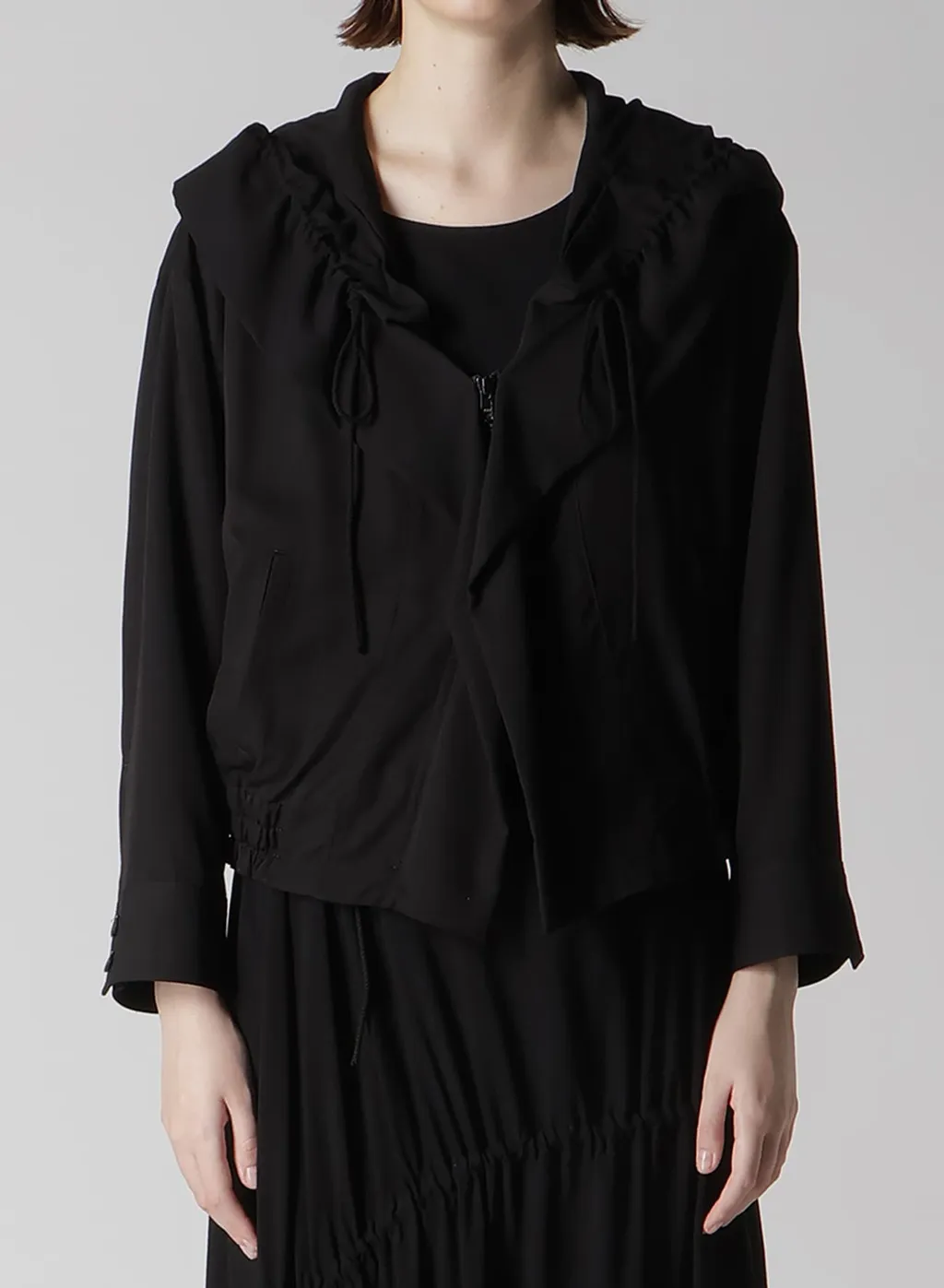 Rayon Twill Gathered Blouson