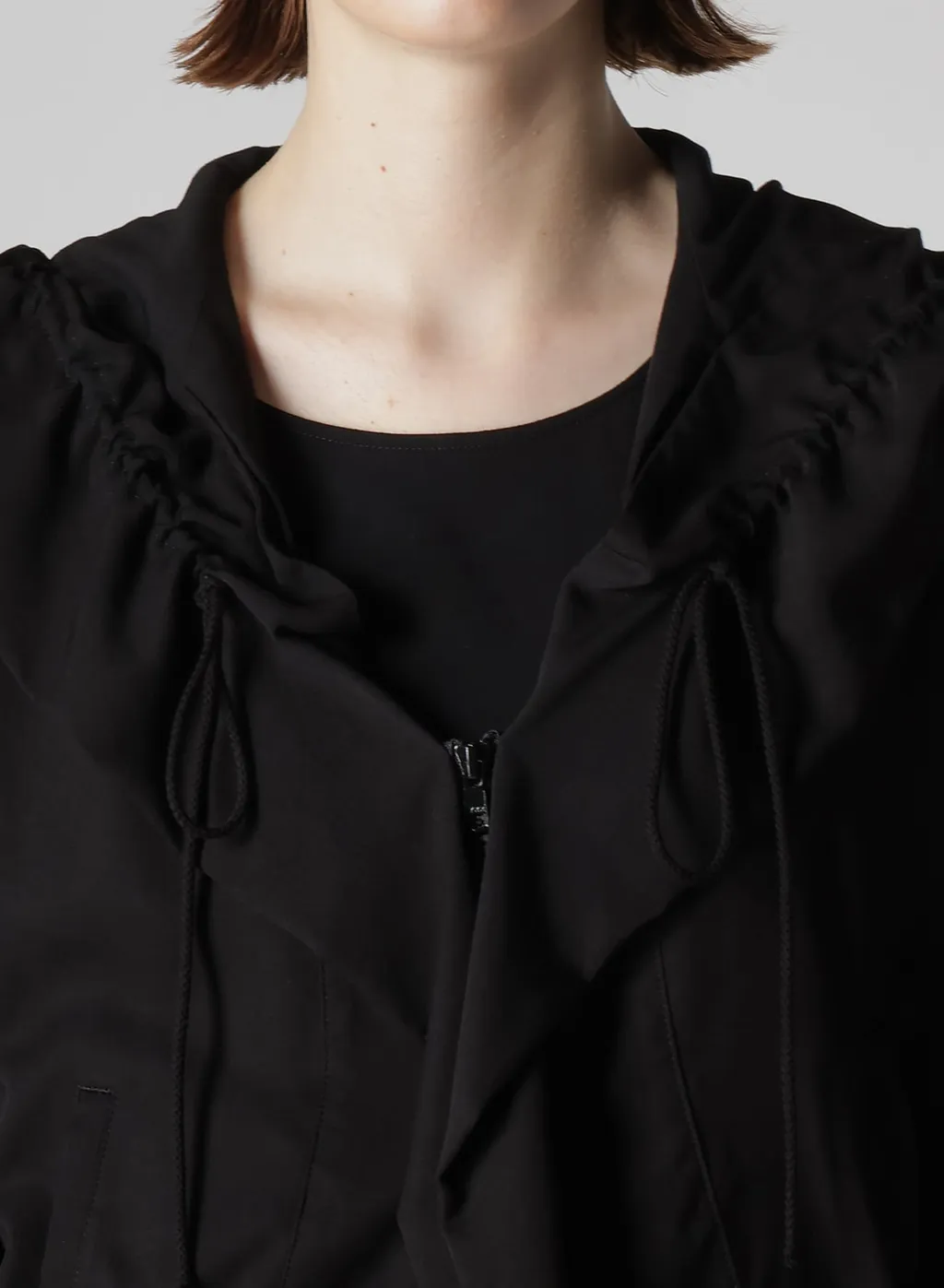 Rayon Twill Gathered Blouson
