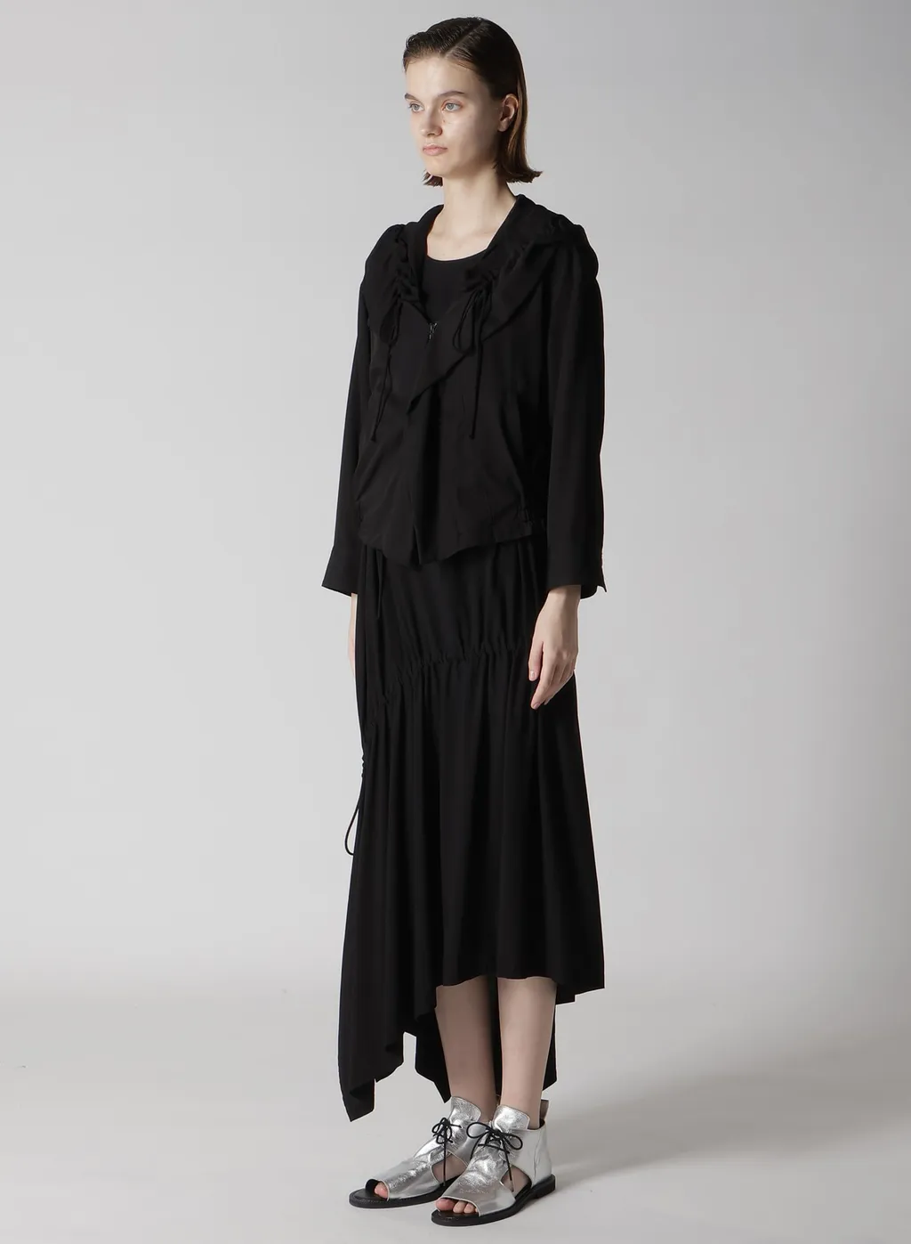 Rayon Twill Gathered Blouson