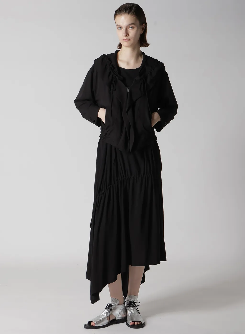 Rayon Twill Gathered Blouson