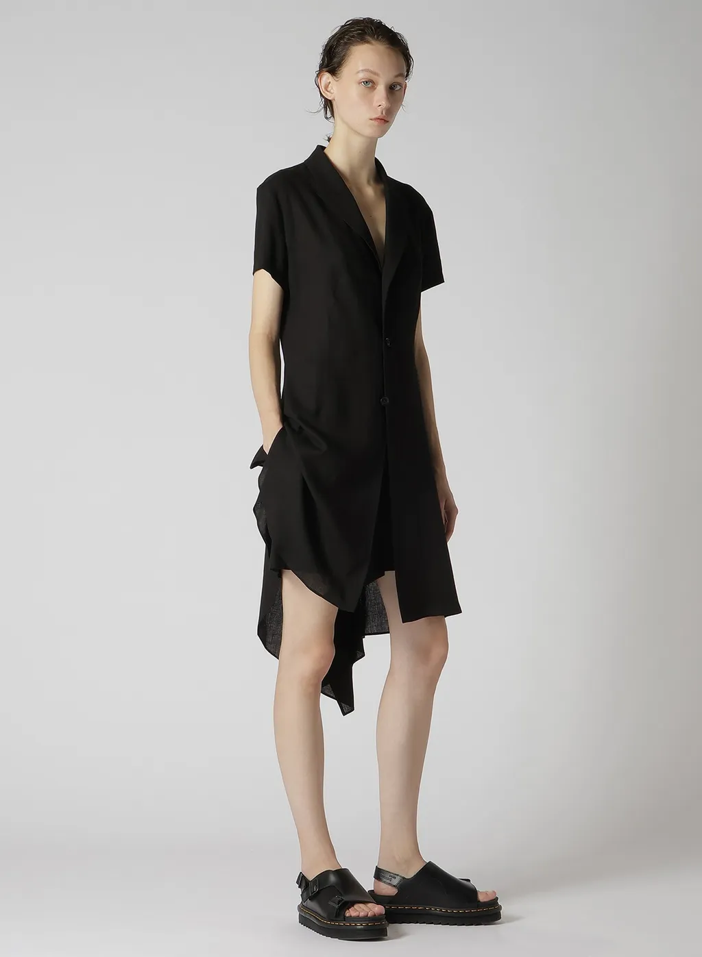 Rayon Linen Asymmetric Shirt Jacket
