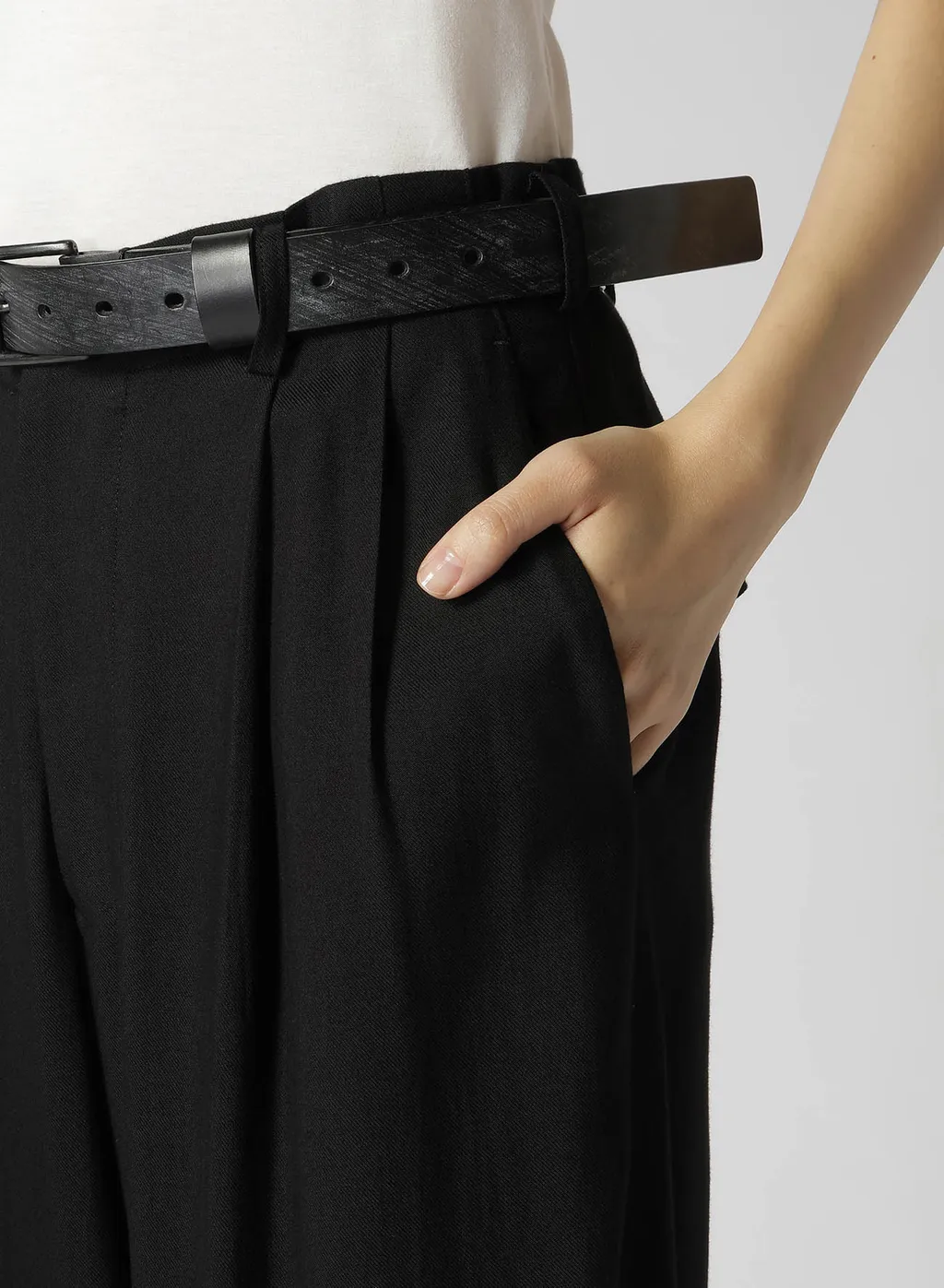 Rayon Viyella Double Tucked Wide Pants