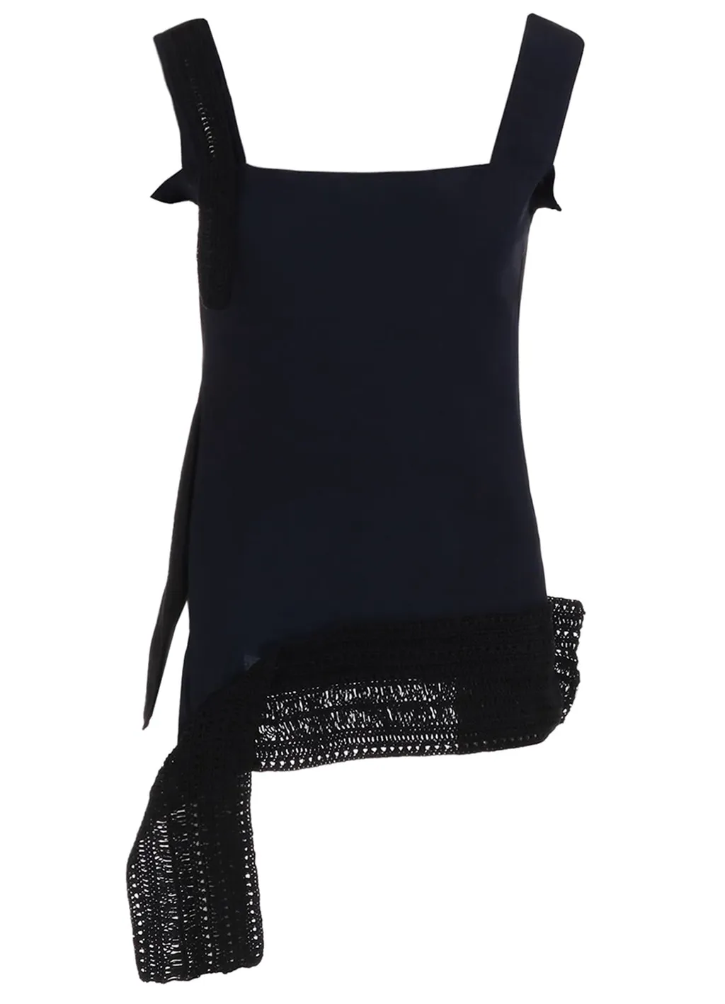 Cupro Dungaree Twill Crochet Combination Blouse