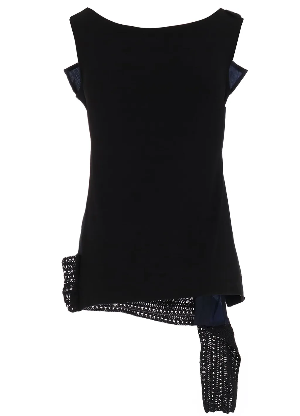 Cupro Dungaree Twill Crochet Combination Blouse