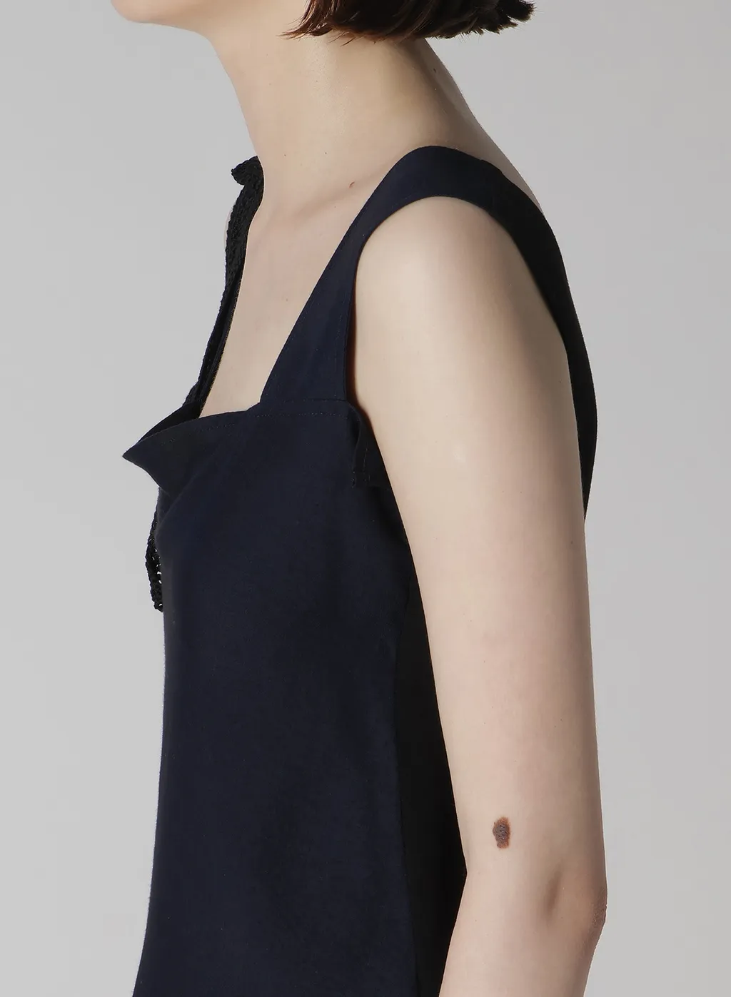 Cupro Dungaree Twill Crochet Combination Blouse