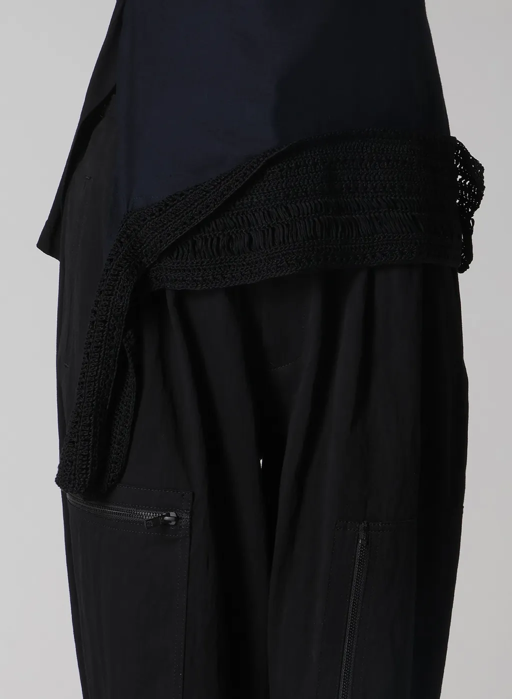 Cupro Dungaree Twill Crochet Combination Blouse