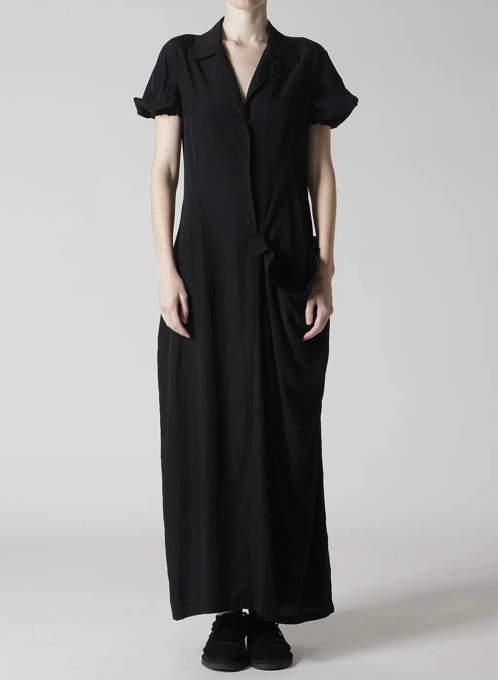 Cupro/Dungaree Baller Lace Left Side Gathered Dress