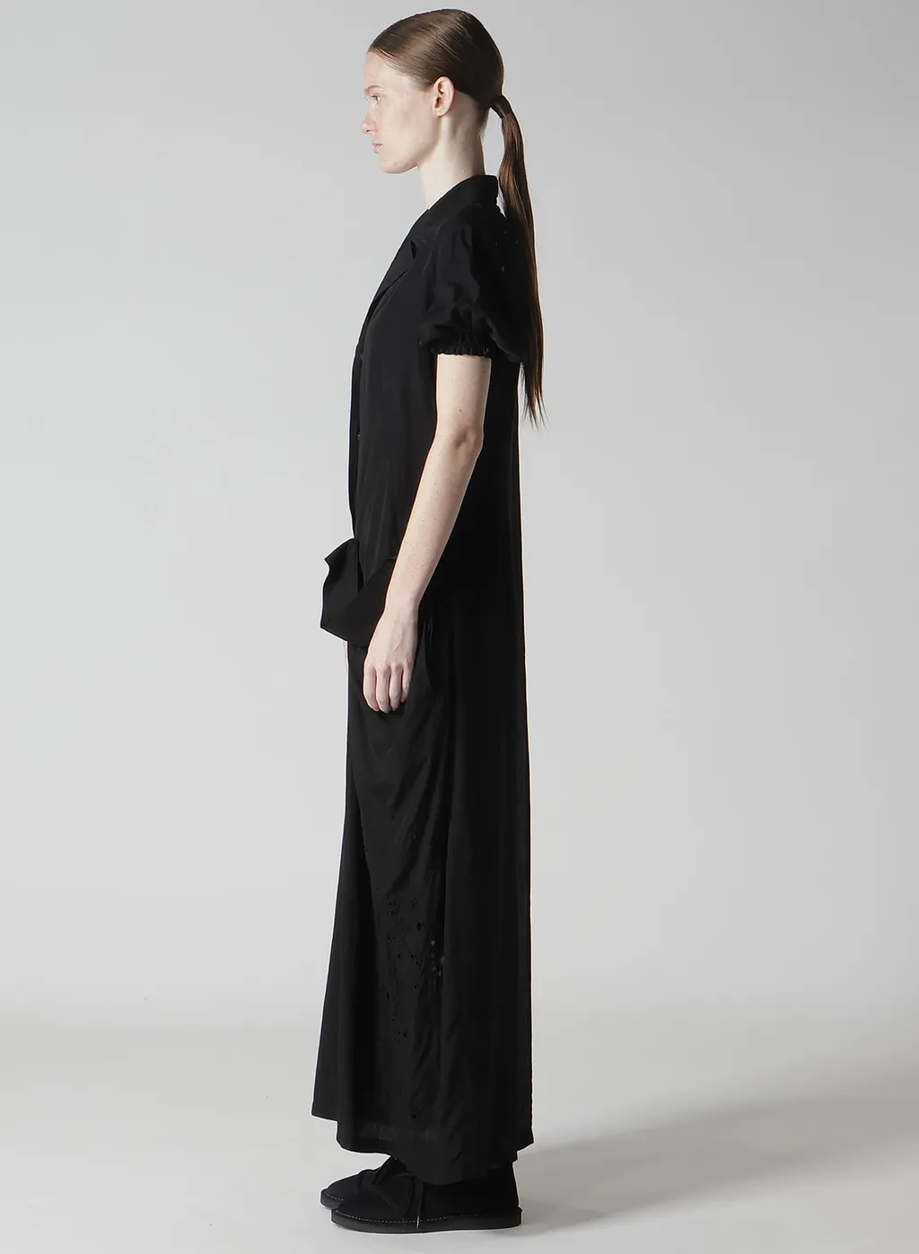 Cupro/Dungaree Baller Lace Left Side Gathered Dress
