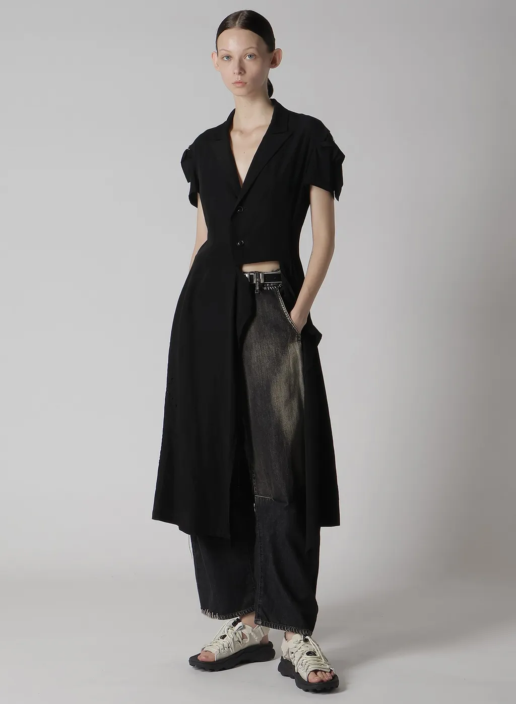 Cupro/Dungaree Baller Lace Square Cloth Sleeve Jacket