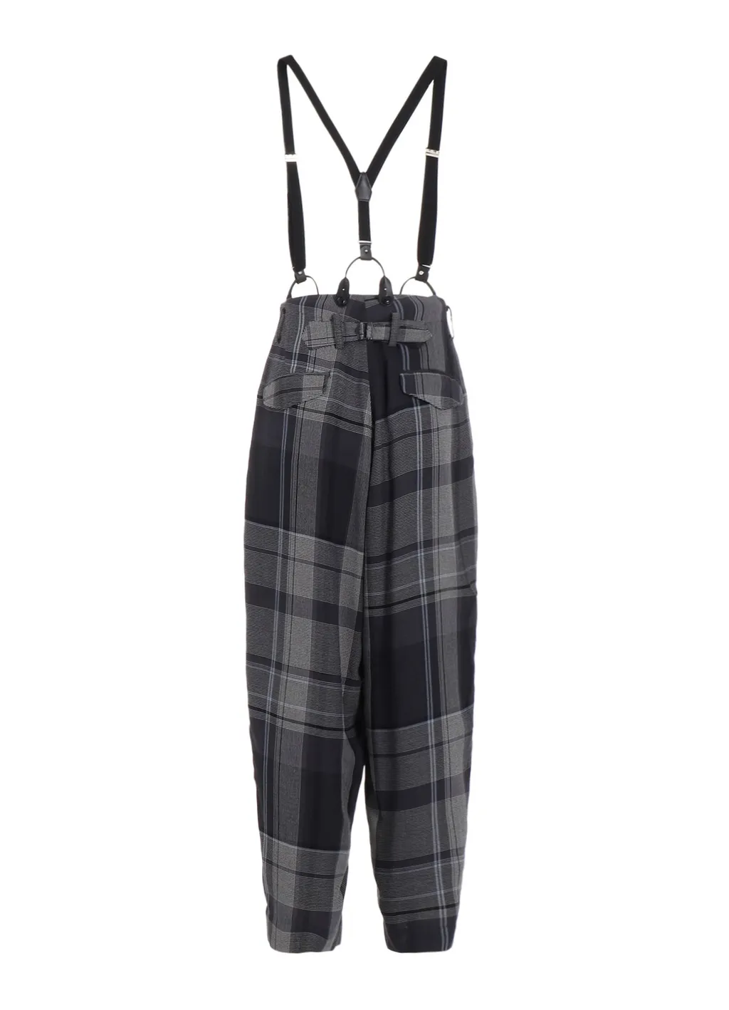 Gauze Plaid Suspender Pants