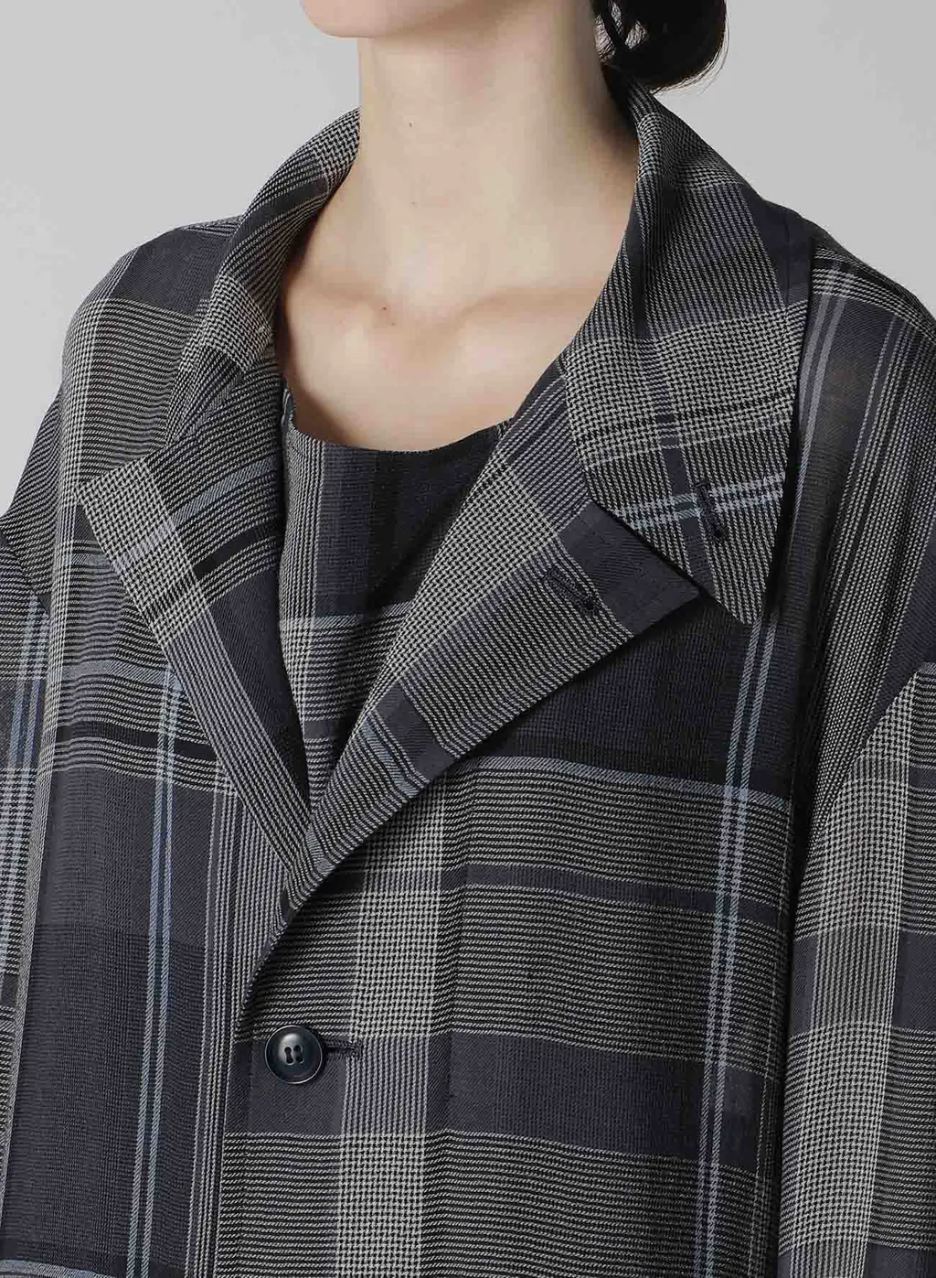 Gauze Plaid Big Jacket