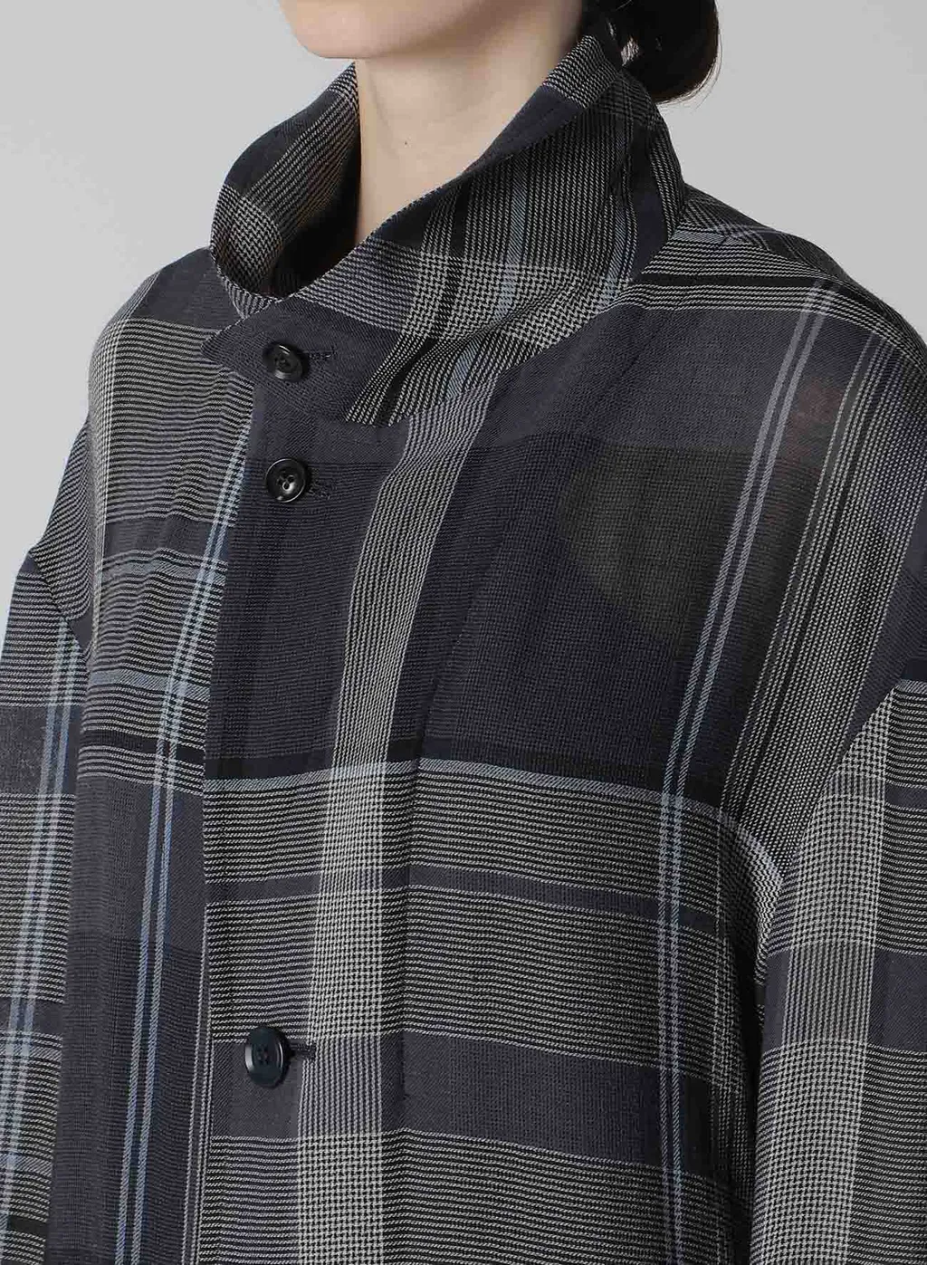 Gauze Plaid Big Jacket