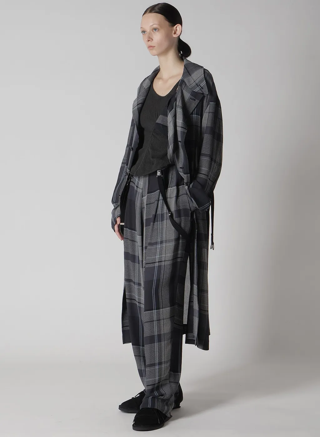 Gauze Plaid Big Jacket