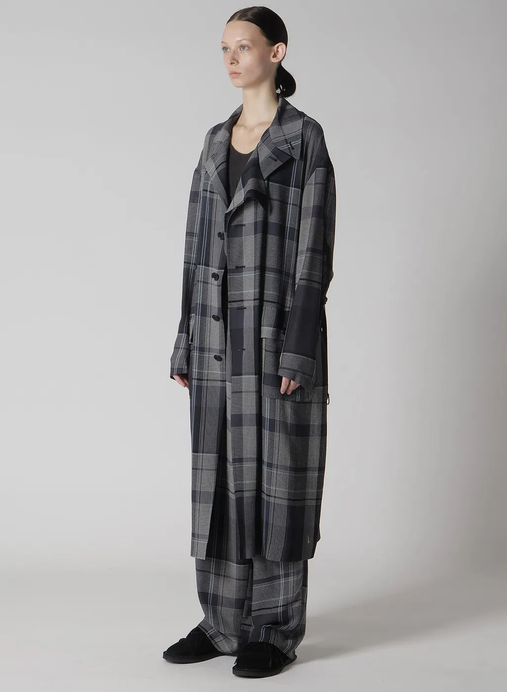 Gauze Plaid Big Jacket