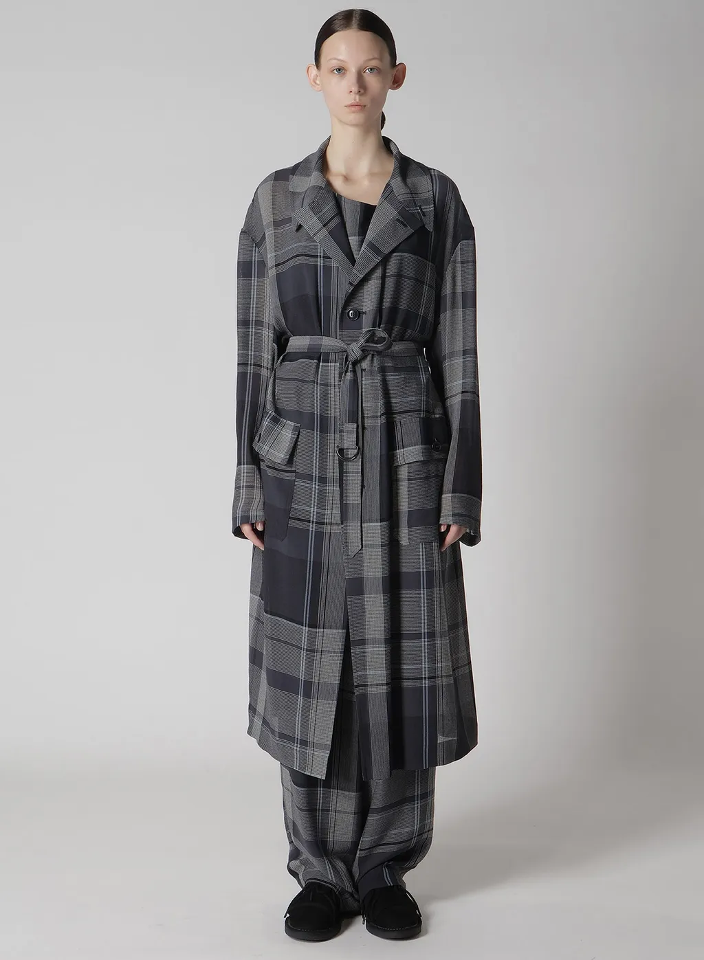 Gauze Plaid Big Jacket