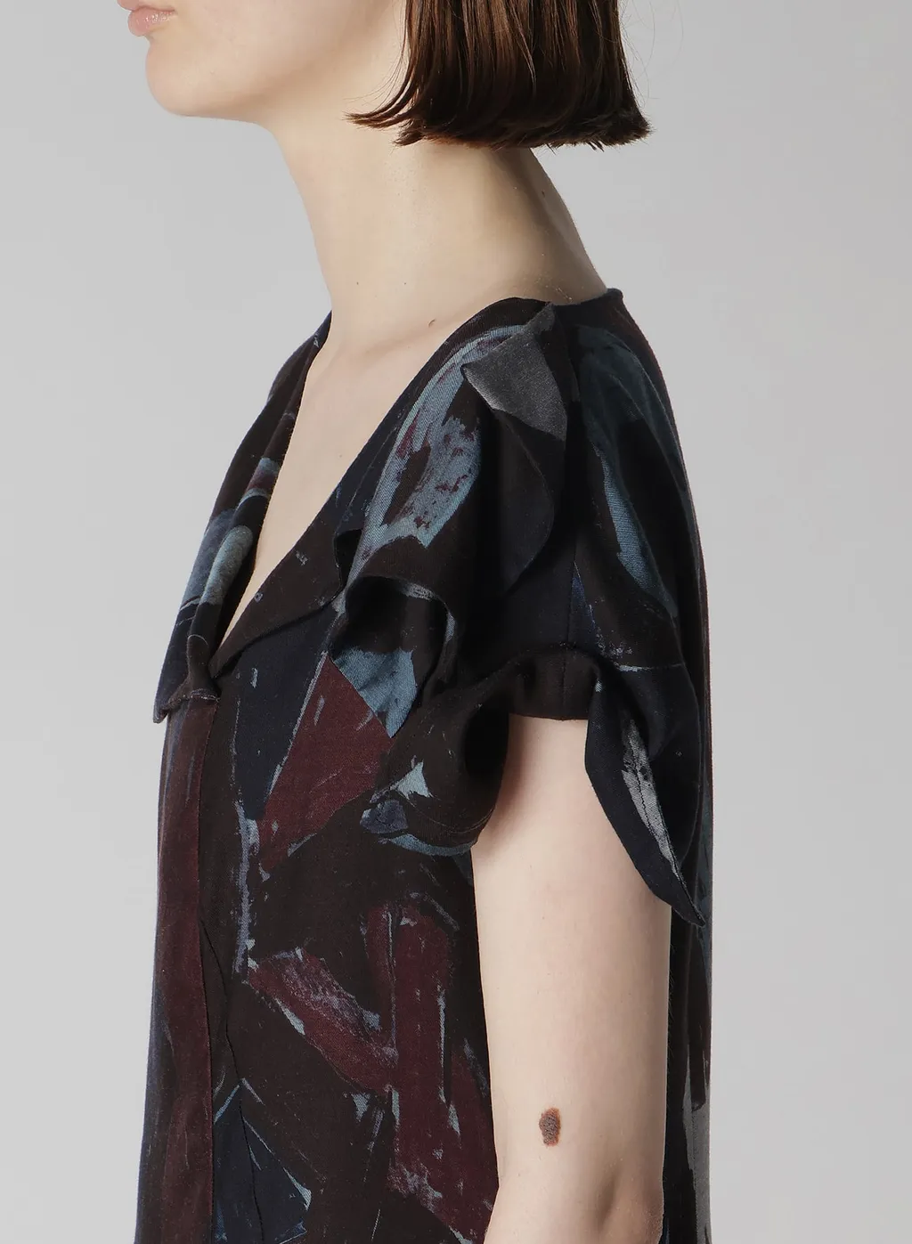 Cu/Dungaree Twill Painted City Print Square Neck Dress