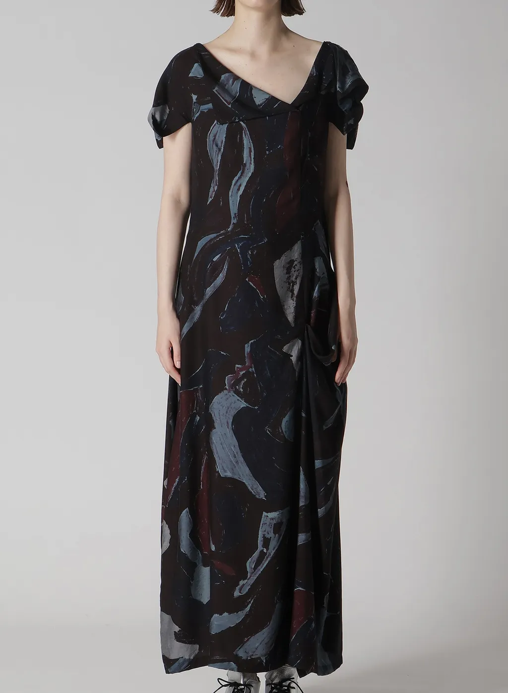 Cu/Dungaree Twill Painted City Print Square Neck Dress