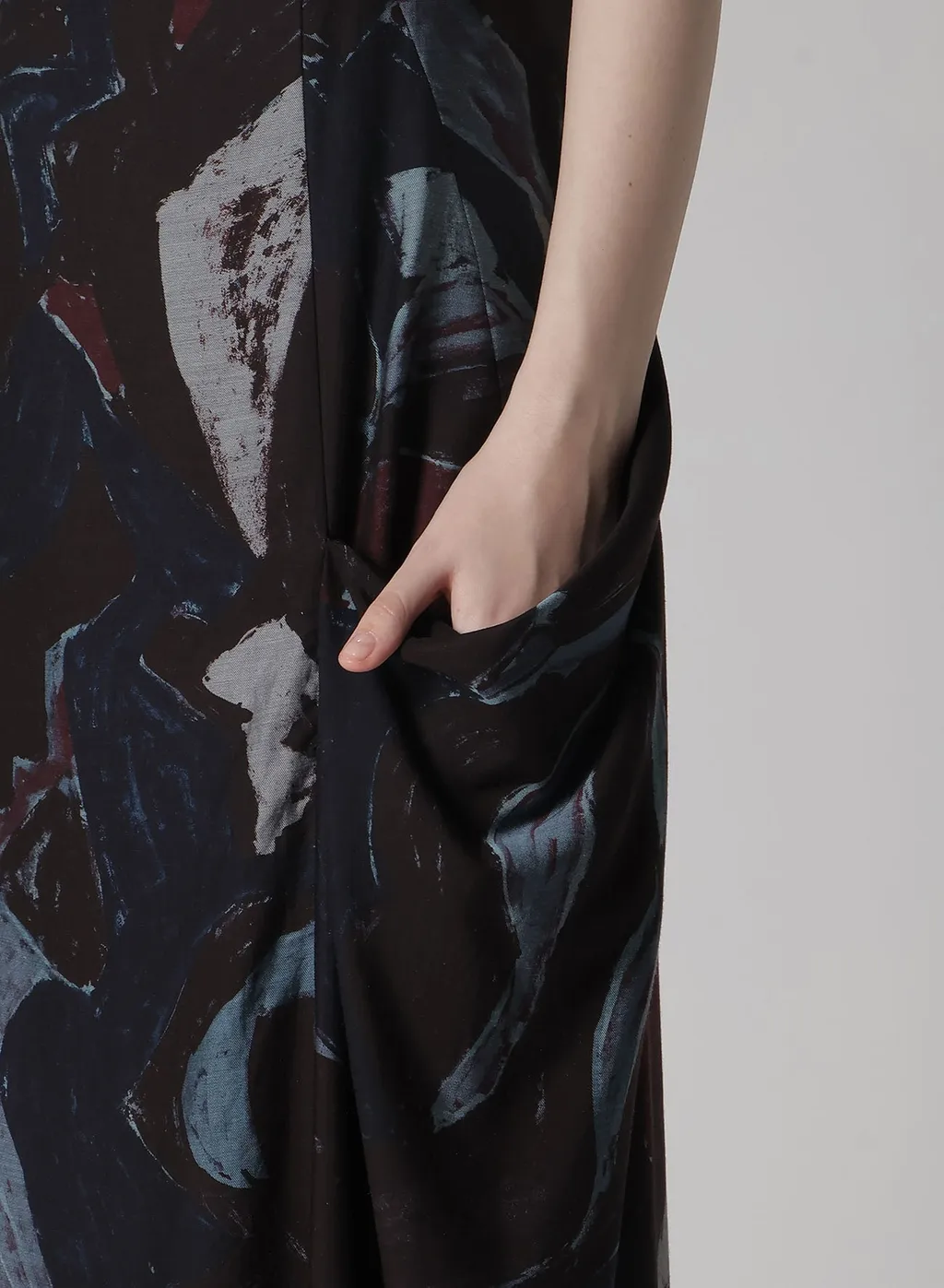 Cu/Dungaree Twill Painted City Print Square Neck Dress