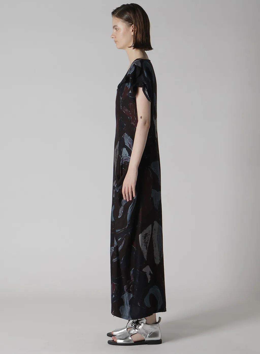 Cu/Dungaree Twill Painted City Print Square Neck Dress