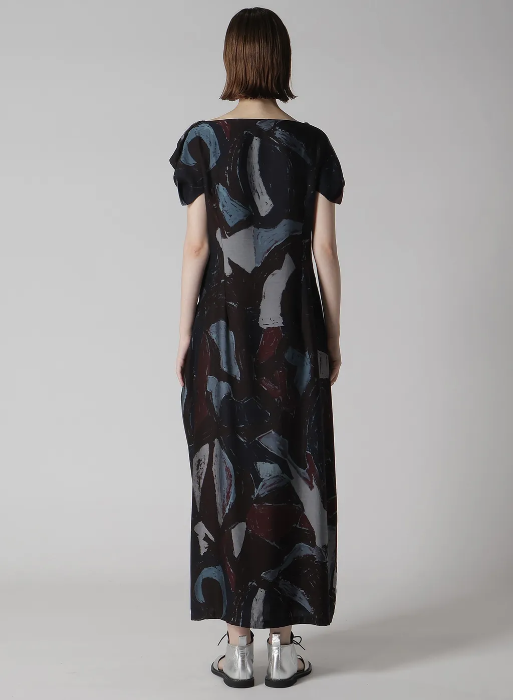 Cu/Dungaree Twill Painted City Print Square Neck Dress