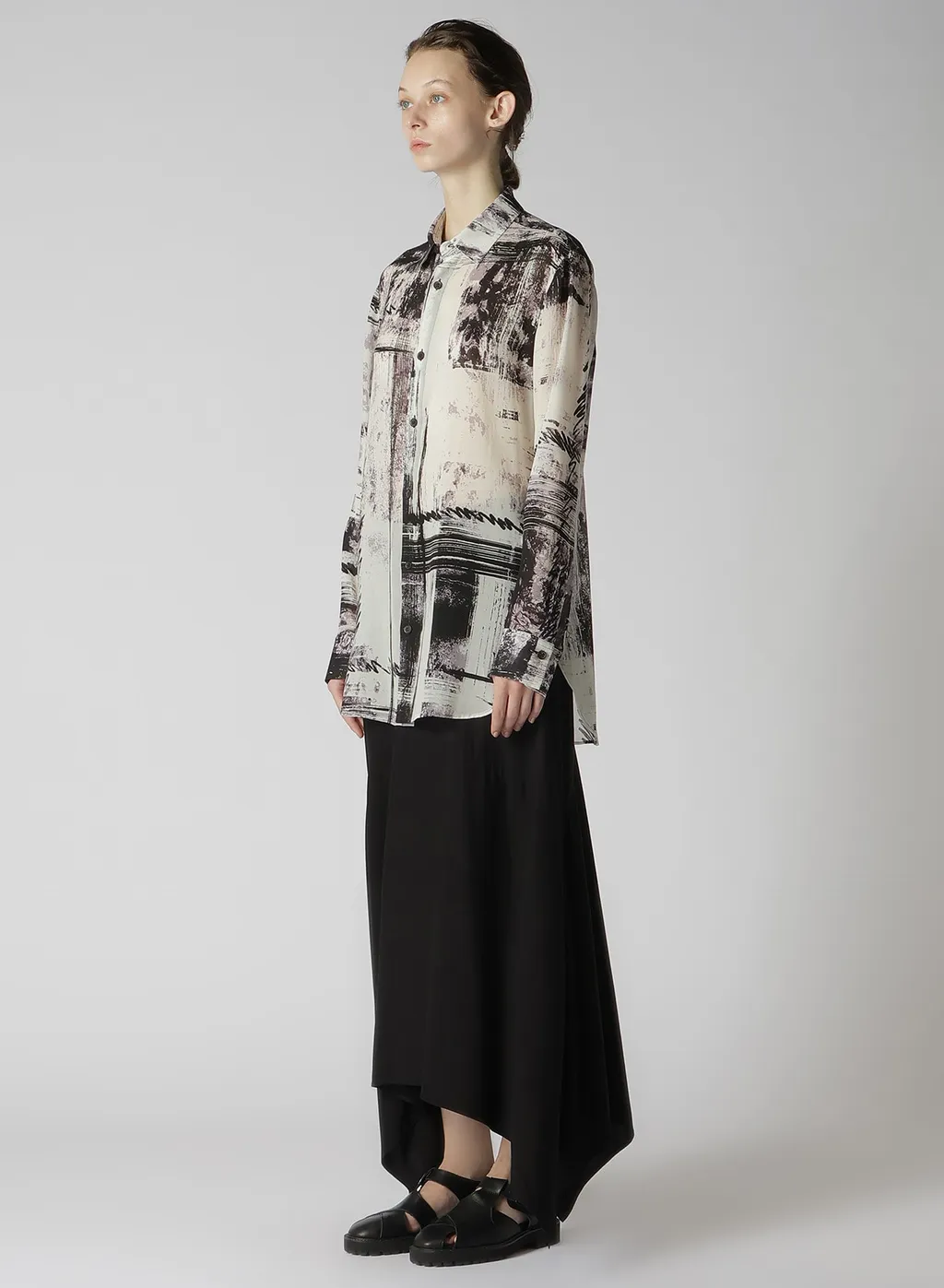 Cu/ Lawn Blurred Check Blouse