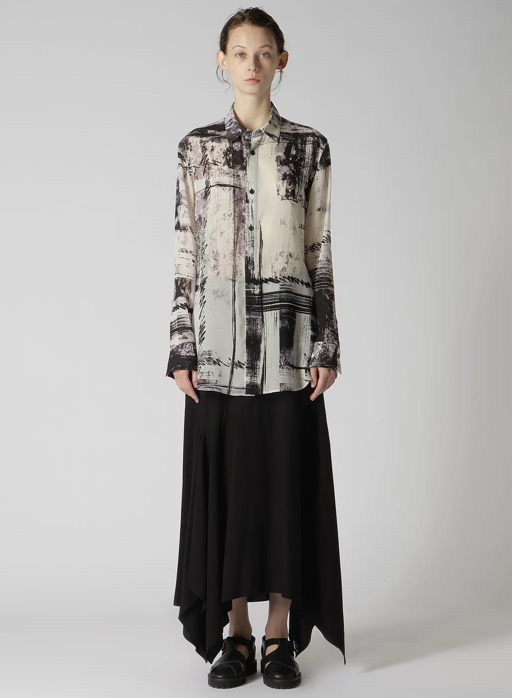 Cu/ Lawn Blurred Check Blouse