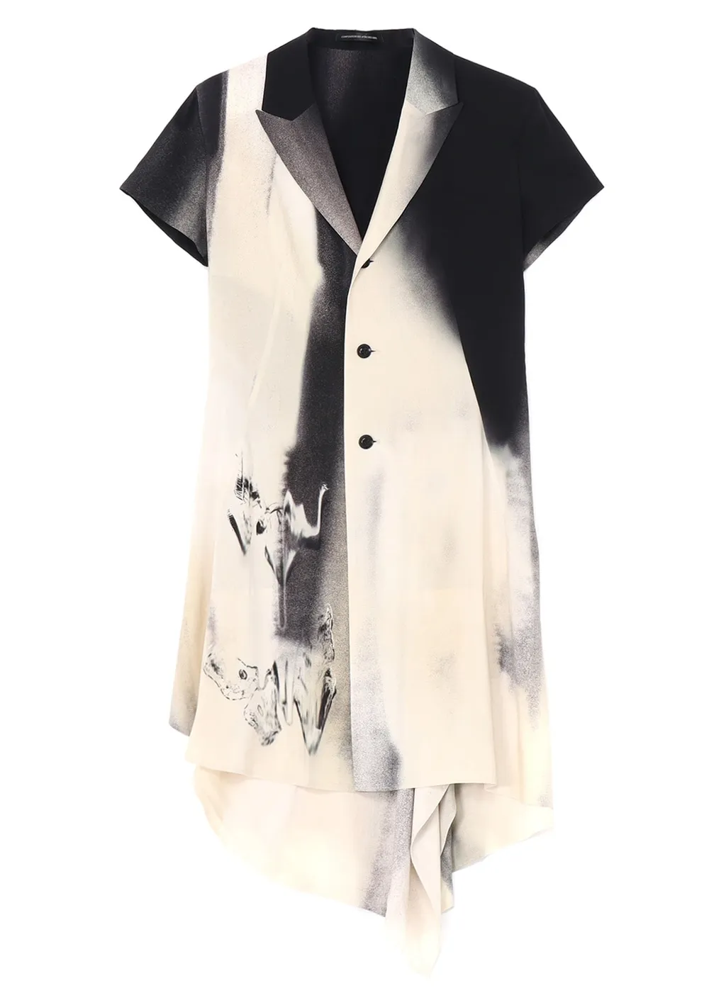 Swimming Butterfly Print Asymmetric Jacket