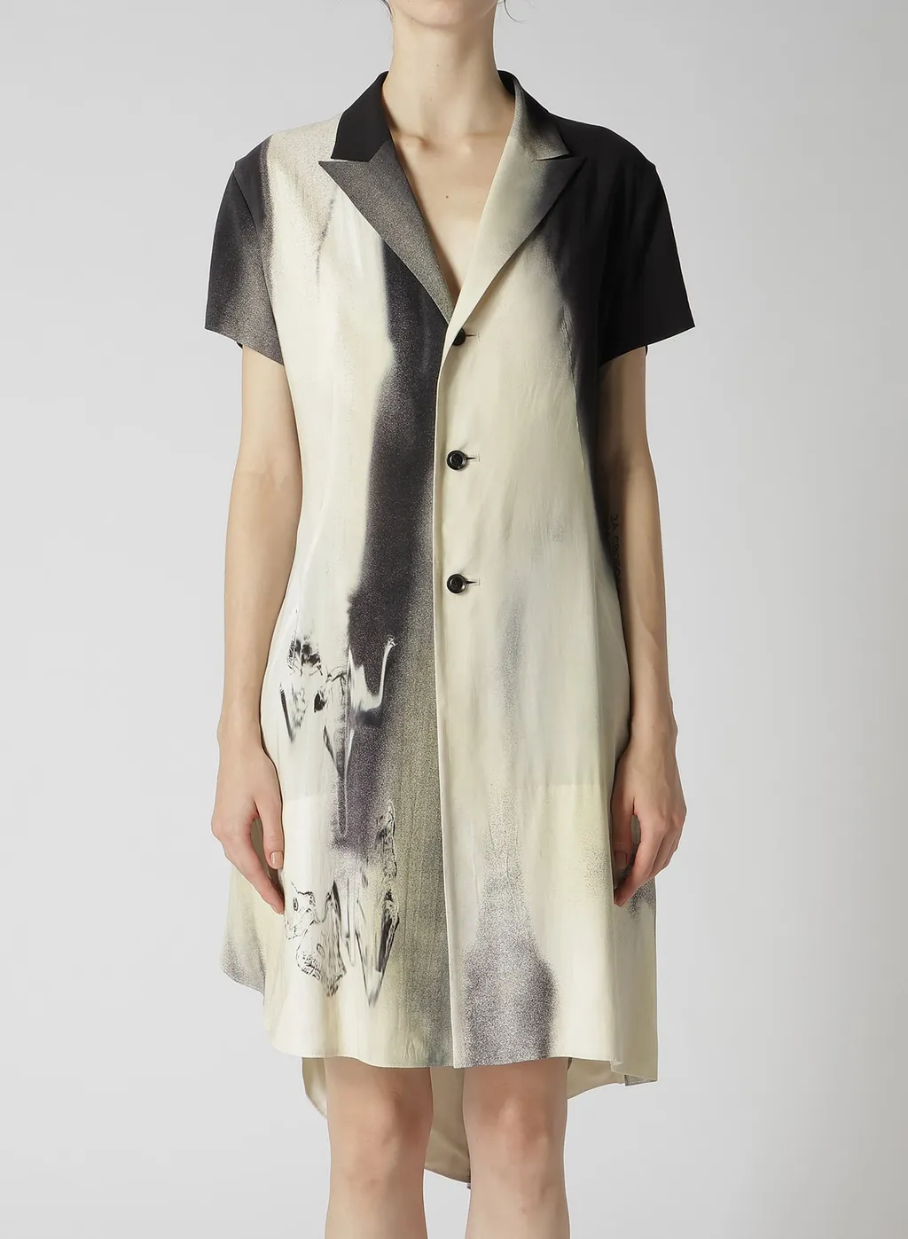 Swimming Butterfly Print Asymmetric Jacket
