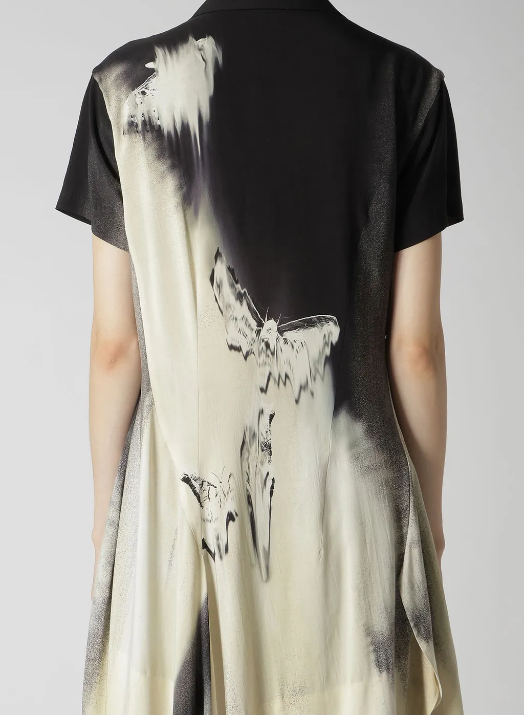 Swimming Butterfly Print Asymmetric Jacket